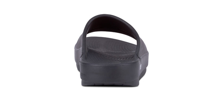 OOFOS OOahh unisex recovery slide in Black, back view
