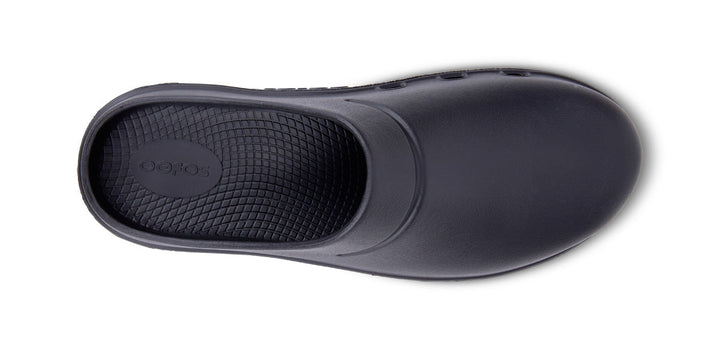 OOFOS OOcloog unisex recovery clog in Black, top view