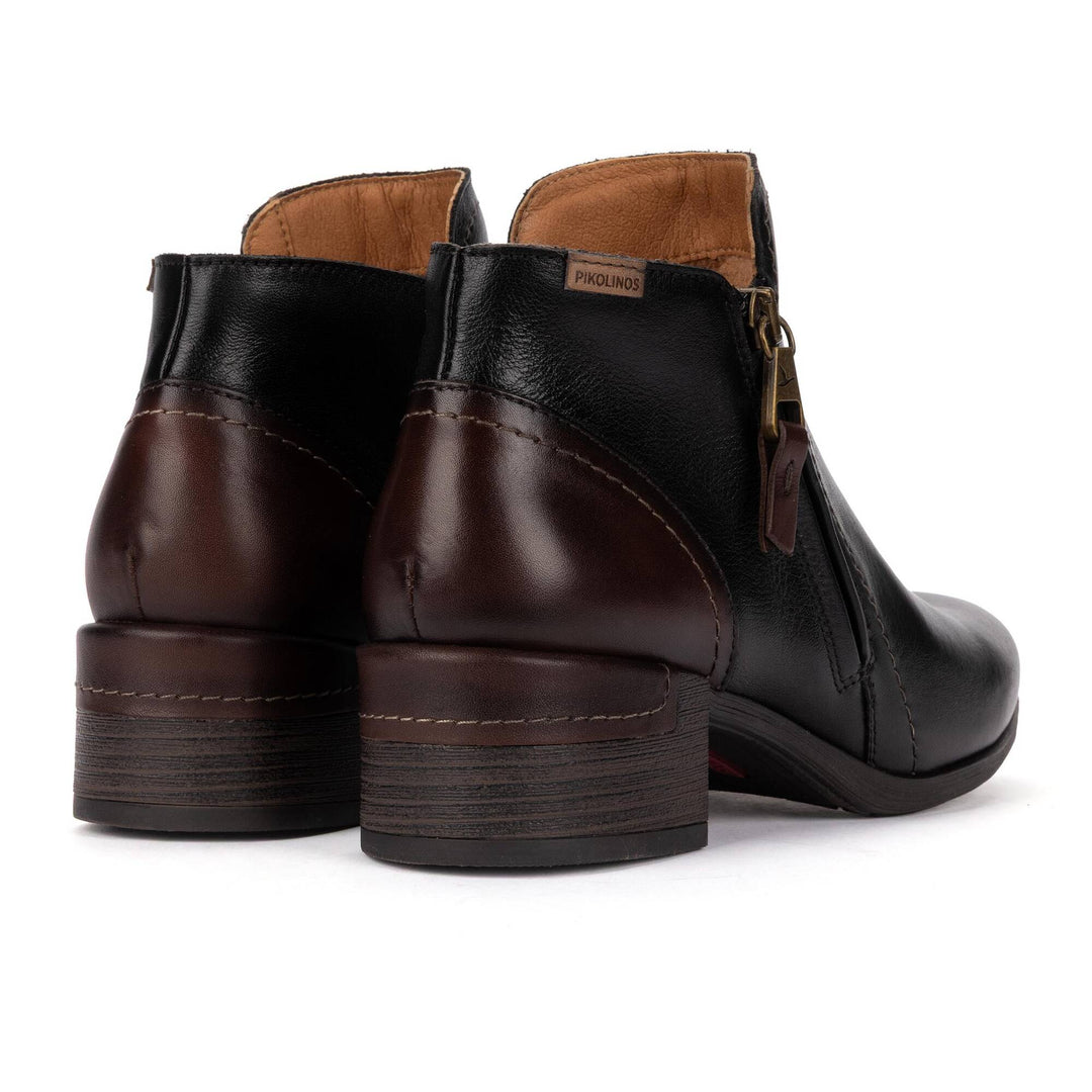 Pikolinos Malaga W6W-8648 black ankle boot, rear pair view