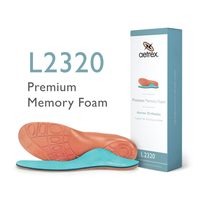 Aetrex Men's Premium Memory Foam Posted Orthotics angled view