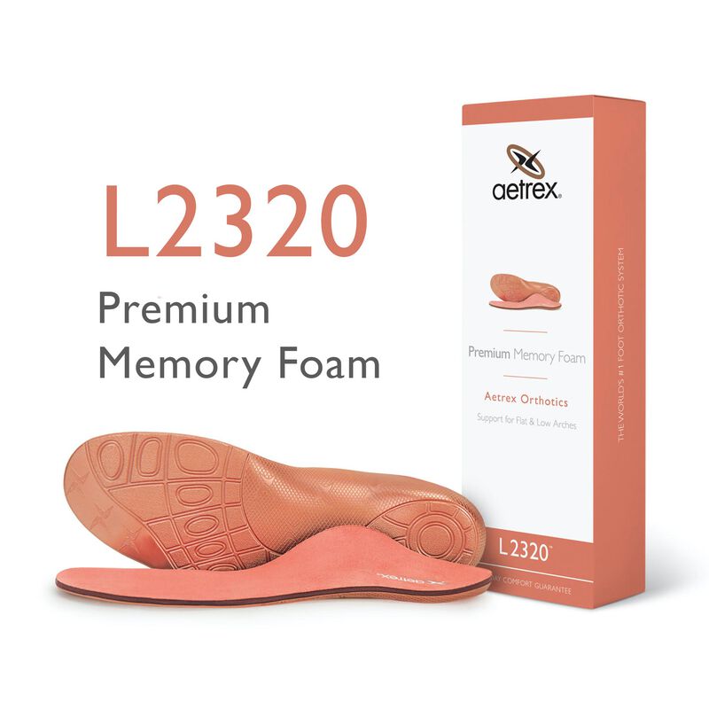 Aetrex Women's Premium Memory Foam Posted Orthotics angled view