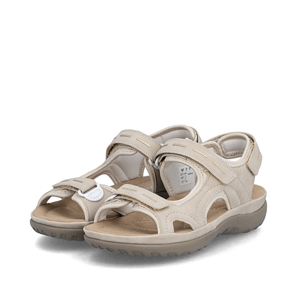 Rieker Franja 56 Women's Sandal - Ginger/Pearl Cream – pair view