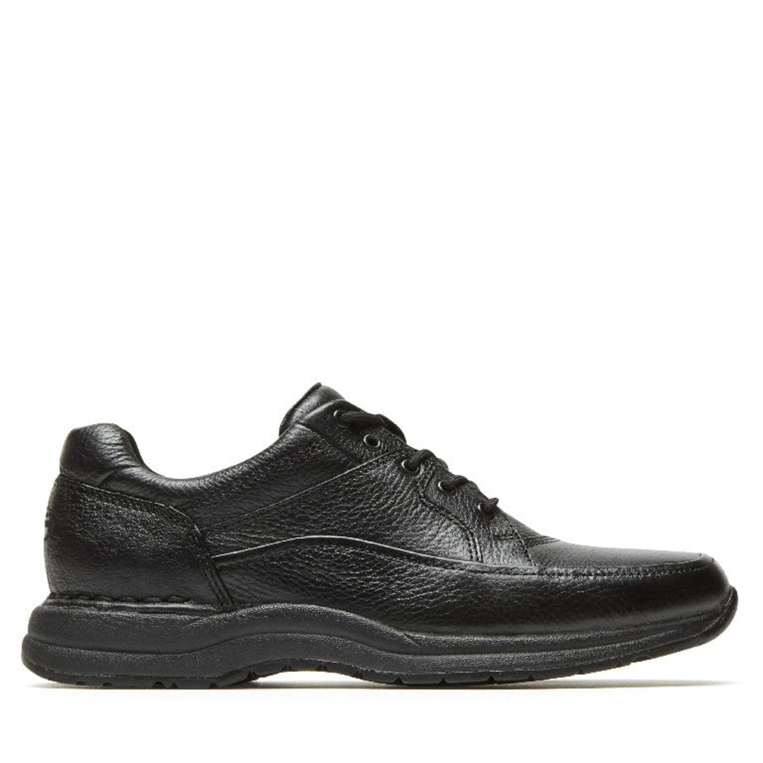 Rockport Edge Hill 2 Lace-to-Toe shoe in Black Leather, side view