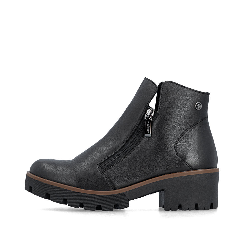 Rieker Amalia black Chelsea boot side profile