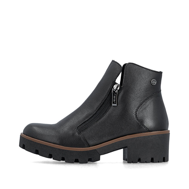 Rieker Amalia black Chelsea boot side profile
