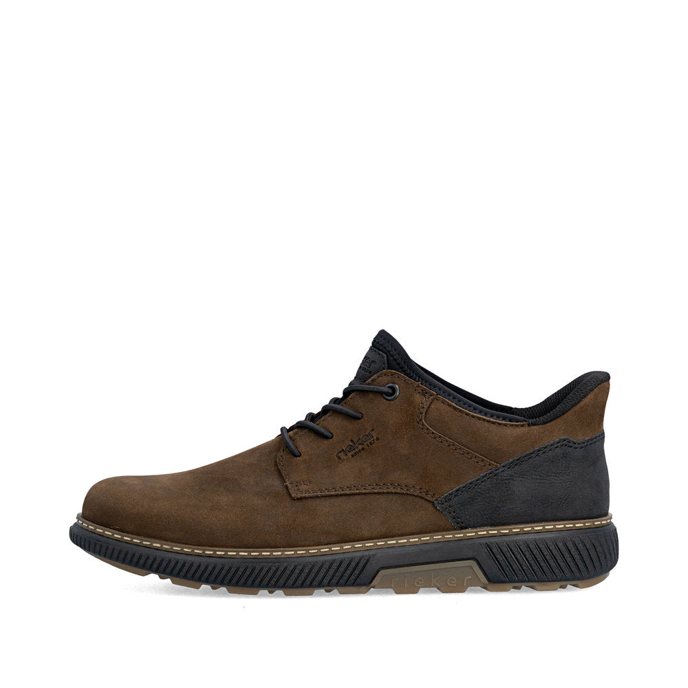 Rieker Stan 57 Cigar brown and black shoes, detail view