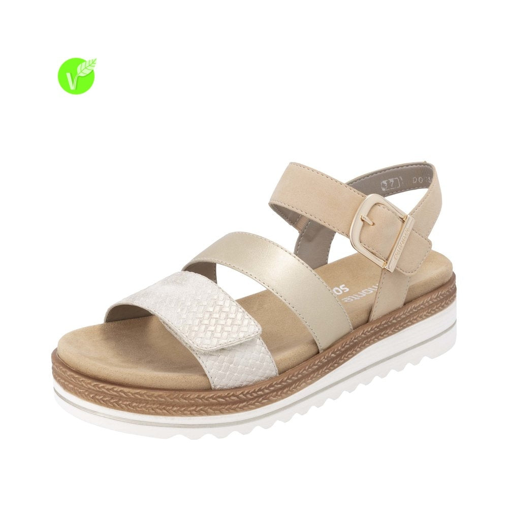 Remonte Jocelyn women's sandal in Cliff/Muschel, front three-quarter view