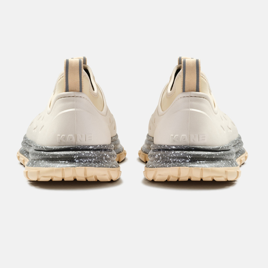 Kane Revive AC unisex recovery shoe in Gravel, back view