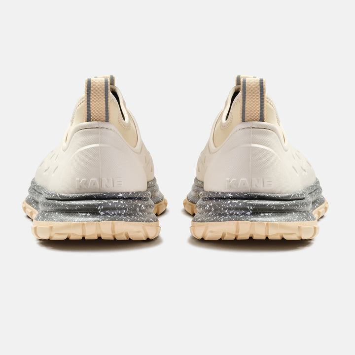 Kane Revive AC unisex recovery shoe in Gravel, back view