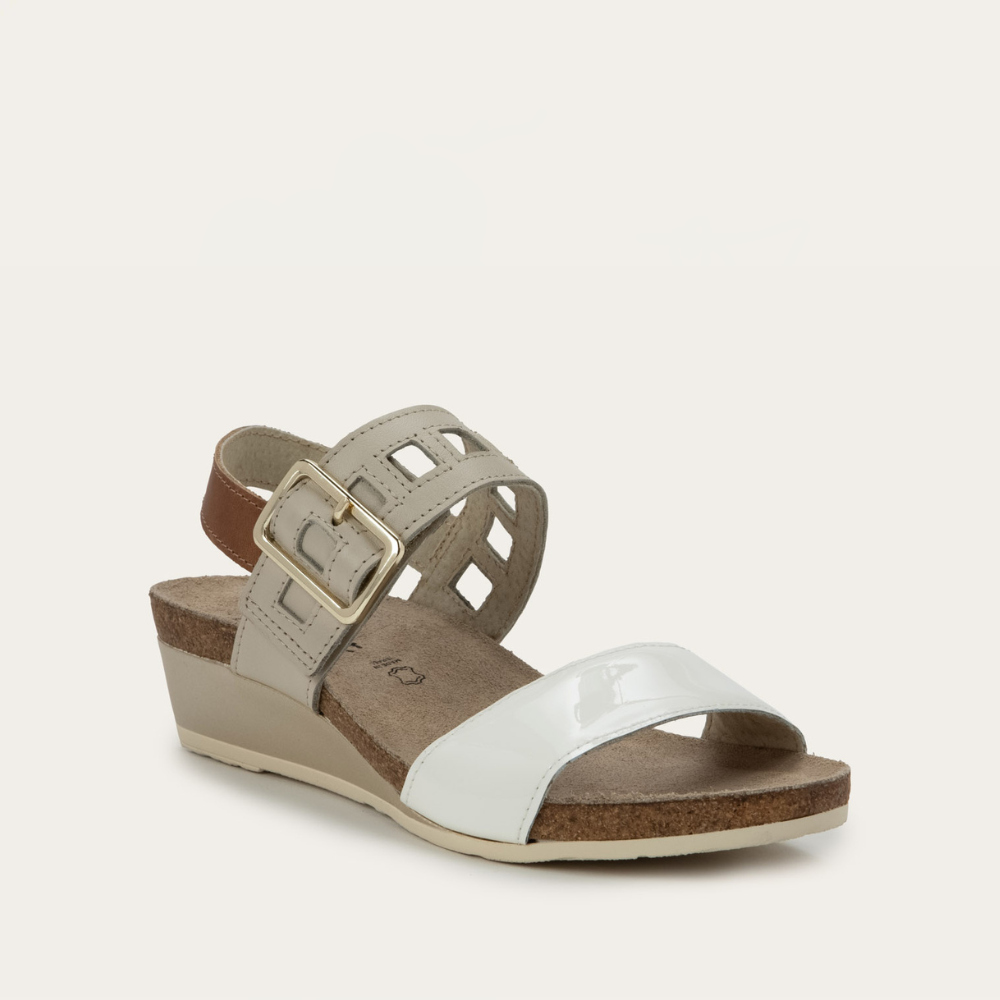 Naot Dynasty women's sandal in Porcelain Patent, alternate side view