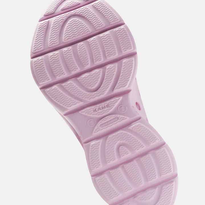 Kane Revive unisex recovery shoe in Bubblegum / Pink Speckle, bottom view