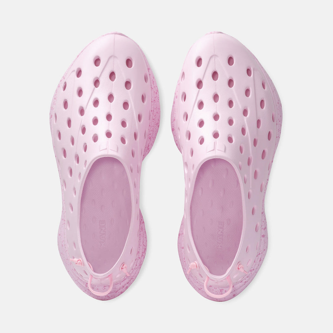 Kane Revive unisex recovery shoe in Bubblegum / Pink Speckle, top view