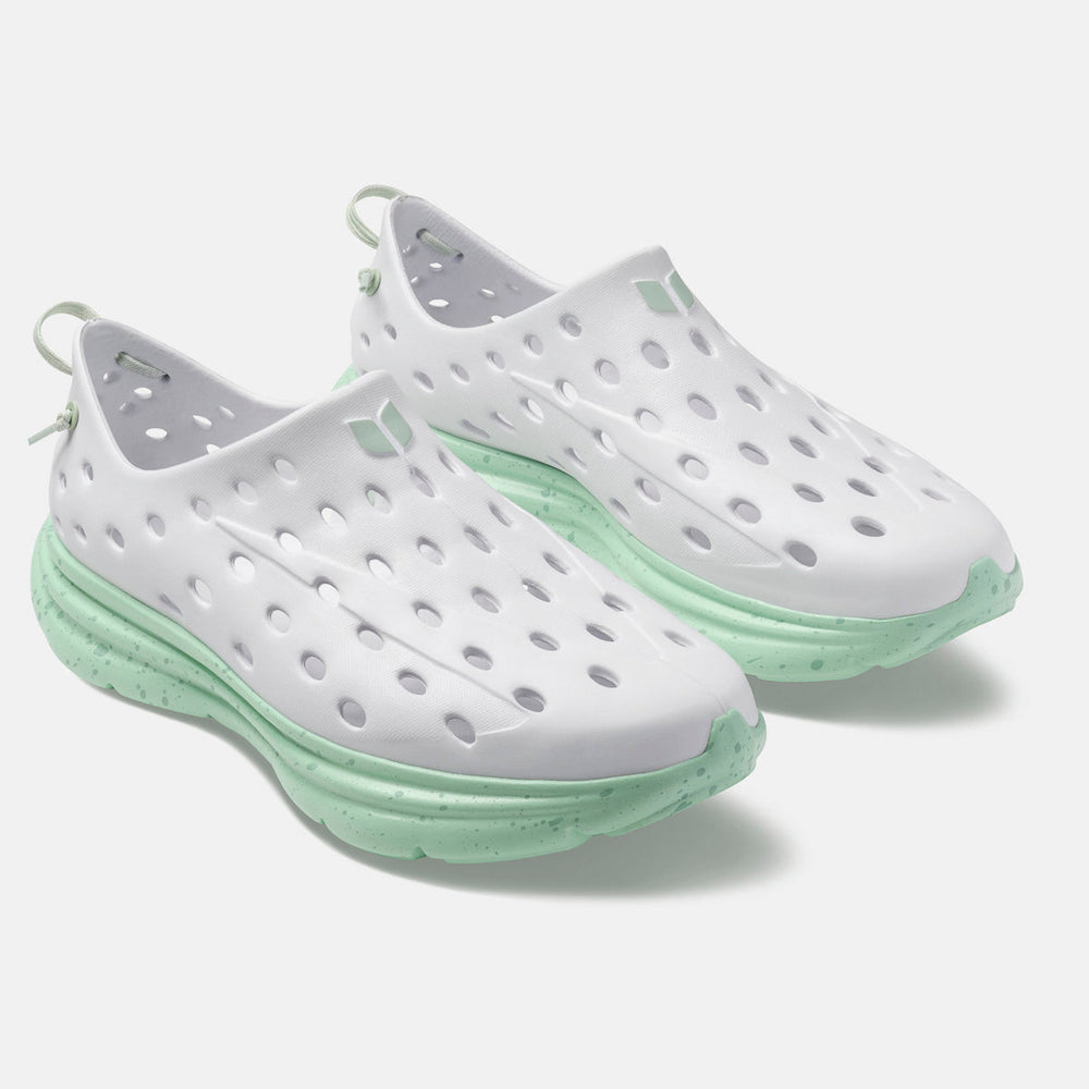 Kane Revive unisex recovery shoe in White / Spring, 3/4 view