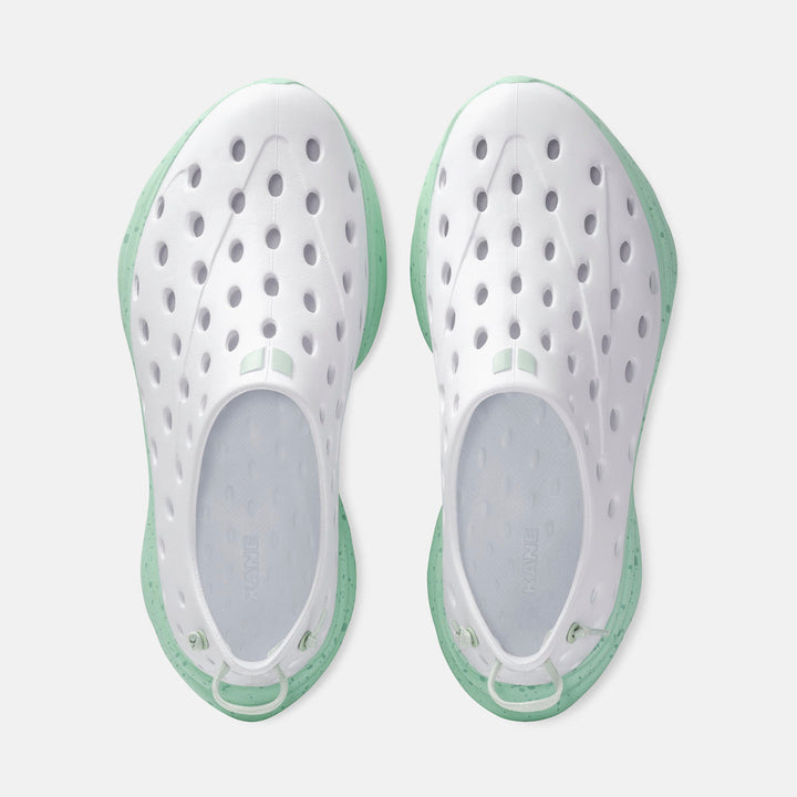 Kane Revive unisex recovery shoe in White / Spring, top view