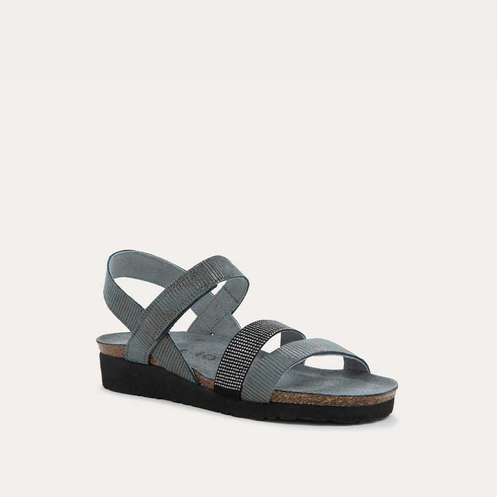 Naot Krista women's strap sandal in Graphite, alternate side view
