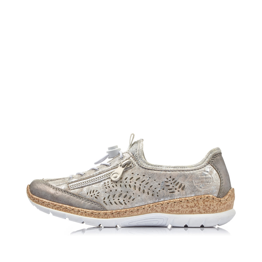 Rieker Nikita K6 Women's Sneaker - Metallic Silver