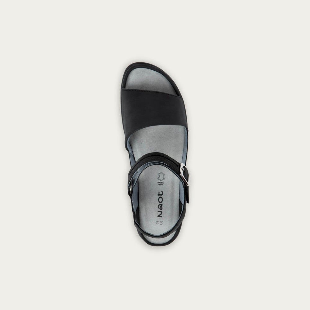 Naot Nagoya women's sandal in Black, front view