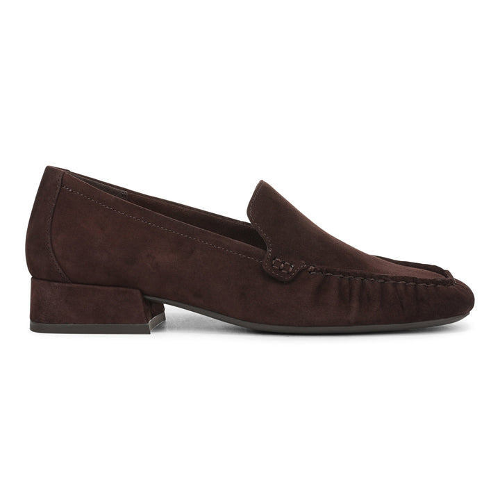 Vionic Pilar chocolate suede loafer, right side view