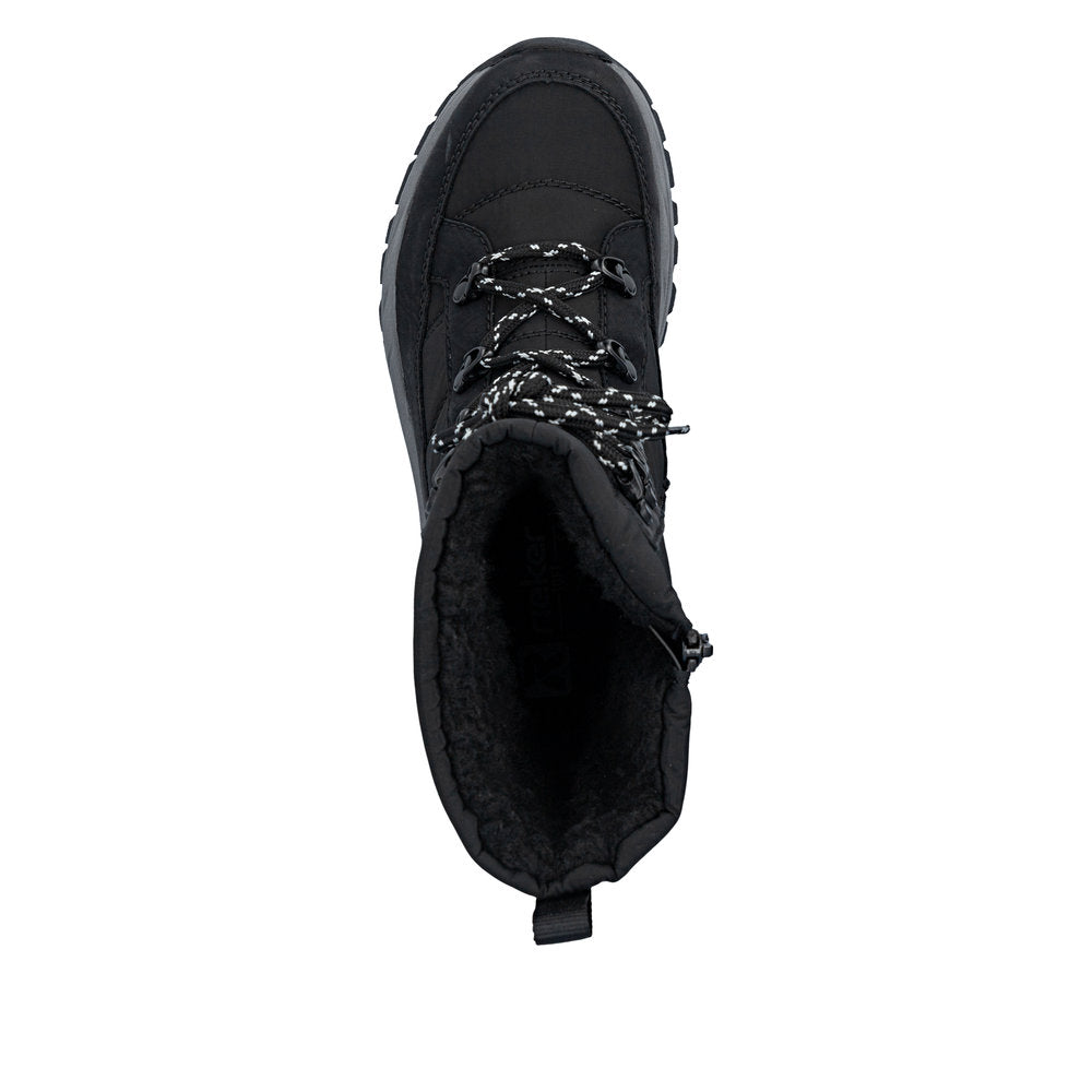 Rieker Gianna 50 black boot, top view