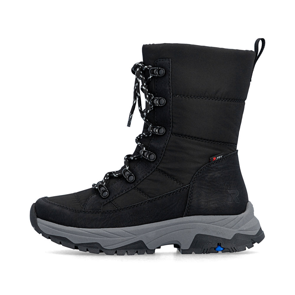 Rieker Gianna 50 black boot, outer side view