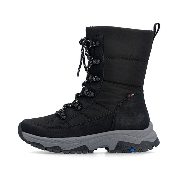 Rieker Gianna 50 black boot, outer side view