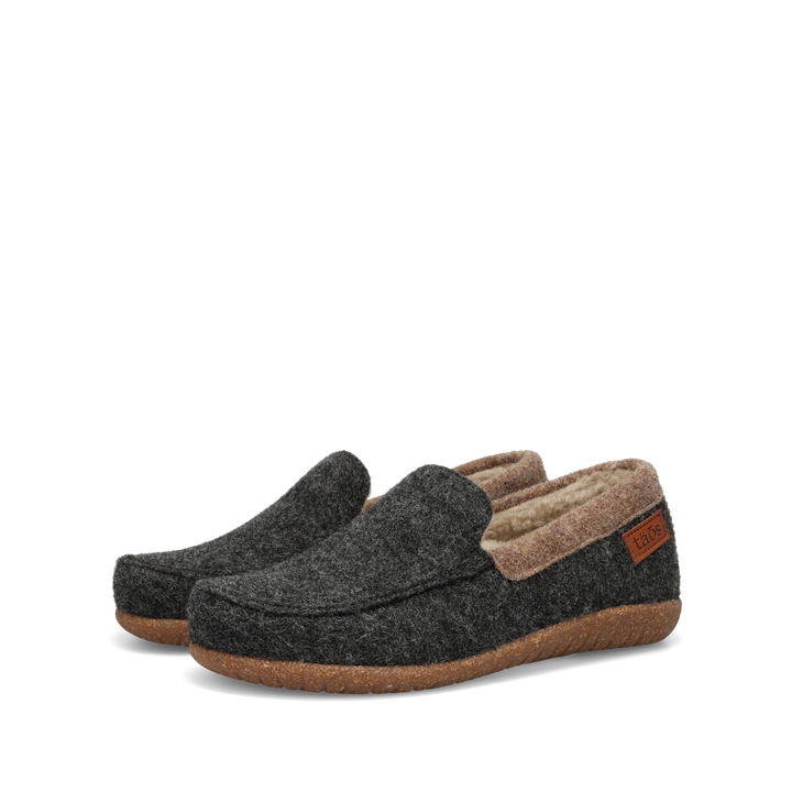 Taos Woolfer unisex slipper in Charcoal, pair view