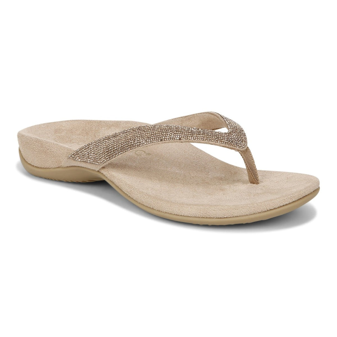 Vionic Dillon Shine Women's Toe Post Sandal - Black