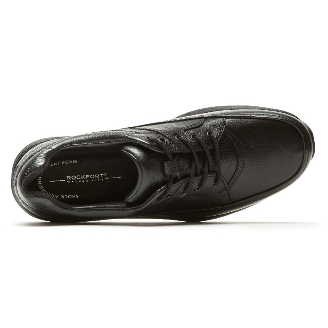 Rockport Edge Hill 2 Lace-to-Toe shoe in Black Leather, top view
