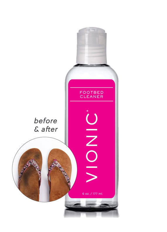 Vionic Footbed Cleaner, before and after cleaning