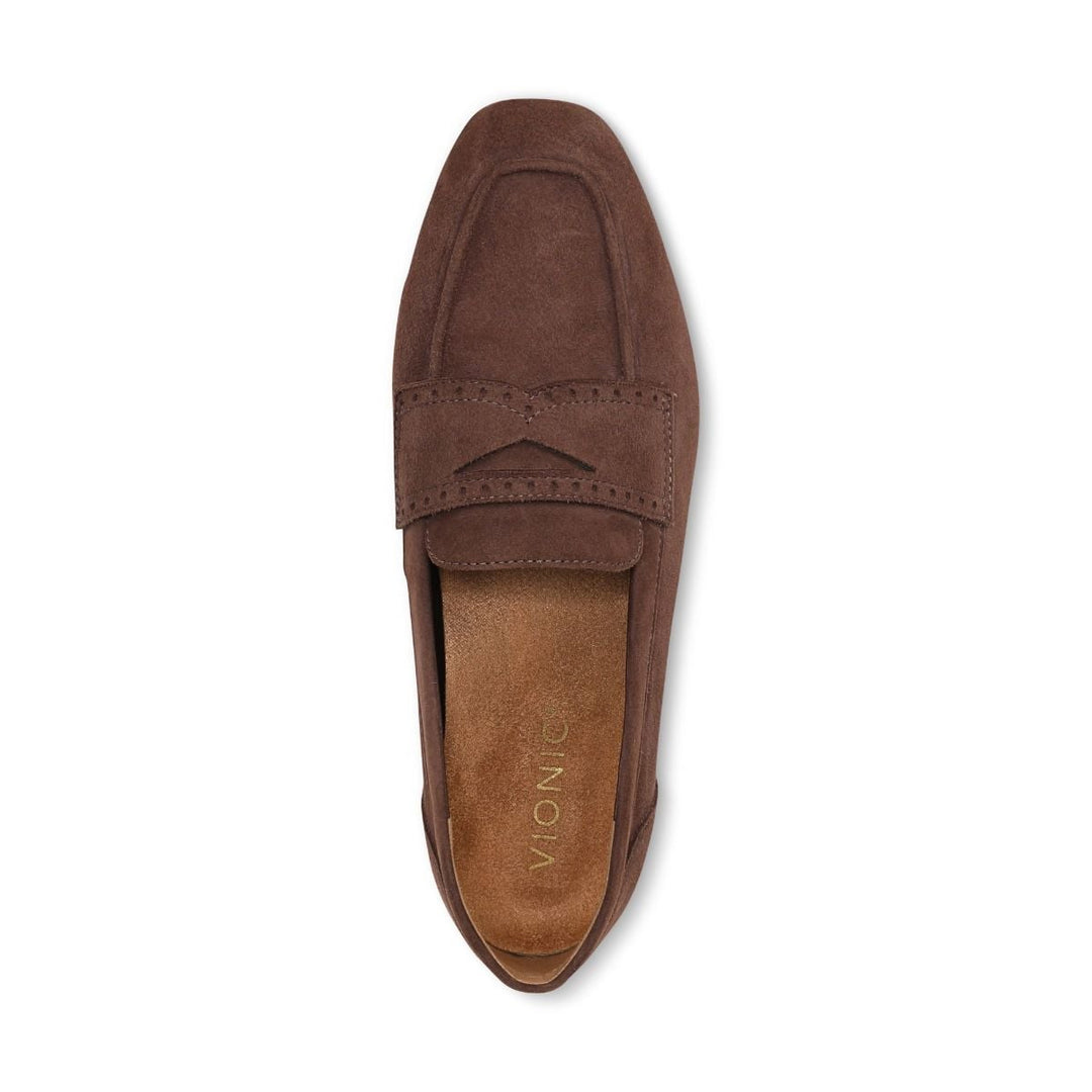 Vionic Sadie Loafer in Swiss Chocolate - top view