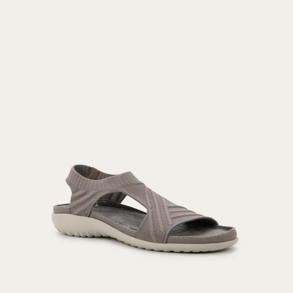 Naot Kawhia women's vegan knit sandal in Taupe, alternate side view