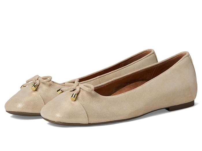 Klara Flat - Gold Metal Leather